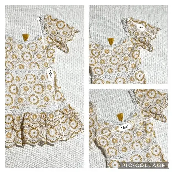 SAYLOR XS THE KALEY DRESS YELLOW EYELET - Picture 4 of 6